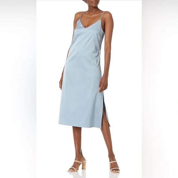 dusty blue slip dress Valentino Lace Slip Dress in Dusty Blue